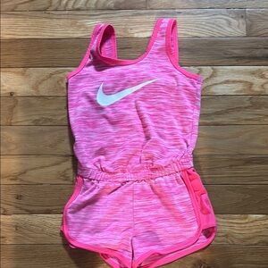 Nike Pink and White Athletic Romper